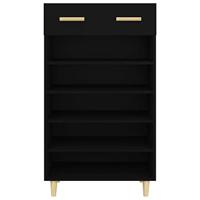 VidaXL Schoenenkast 60x35x105 cm bewerkt hout zwart - thumbnail