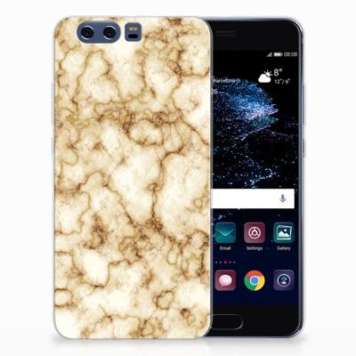 Huawei P10 Plus | TPU | Siliconen hoesje | Marmer Goud Huawei P10 Plus | TPU | Siliconen hoesje | Marmer Goud