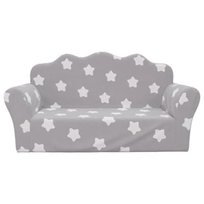 Kinderbank 2-zits met sterren zacht pluche lichtgrijs Kinderbank 2-zits met sterren zacht pluche lichtgrijs