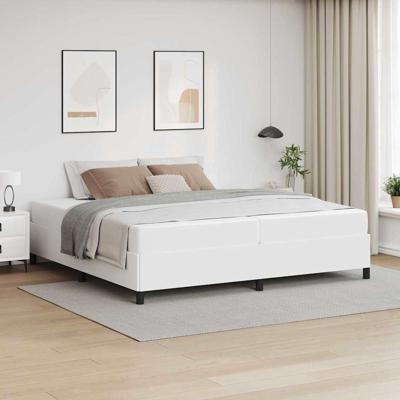Bedframe met matras met matras Wit 200 x 200 cm Kunstleer