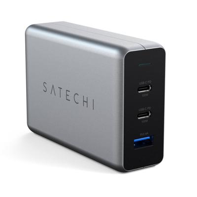 Satechi USB-C 3-port GaN compact oplader (100W) - Space Gray