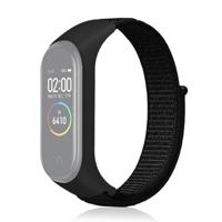 Slimme horloge nylon geweven polsband horloge band voor Xiaomi mi band 3/4 (zwart) - thumbnail