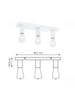 Home sweet home opbouwspot Nitro 3 lichts - wit - thumbnail