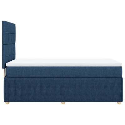 Boxspring met matras stof blauw 90x190 cm - thumbnail