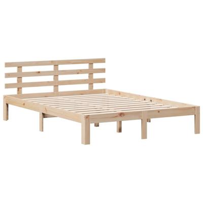 Bed met boekenkast zonder matras massief grenenhout 140x190 cm - thumbnail