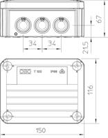 OBO Bettermann 2007077 Verdeeldoos (l x b) 102 mm x 136 mm 1 stuk(s) - thumbnail