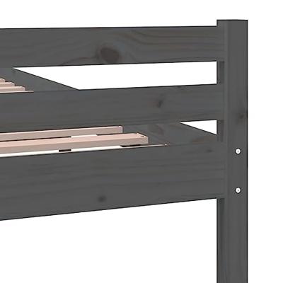 Bedframe massief hout grijs 140x190 cm