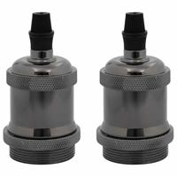 Lamphouders 2 st glanzend zwart E27 - thumbnail