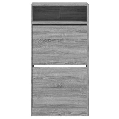 VidaXL Schoenenkast 60x34x116 cm bewerkt hout grijs sonoma eikenkleur VidaXL Schoenenkast 60x34x116 cm bewerkt hout grijs sonoma eikenkleur