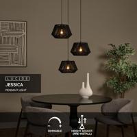 Lucide JESSICA - Hanglamp - Ø 35,5 cm - 3xE27 - Zwart - thumbnail