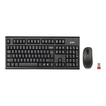 A4Tech 7100N desktop toetsenbord Inclusief muis RF Draadloos QWERTY Engels Zwart
