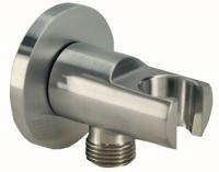 Luxe Messing Muur Doucheaansluiting + Opsteek 1/2" Geborsteld Staal Aqua Splash - thumbnail