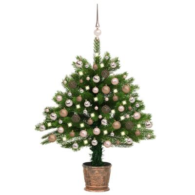 VidaXL Kunstkerstboom met verlichting en kerstballen 65 cm groen