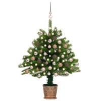 VidaXL Kunstkerstboom met verlichting en kerstballen 65 cm groen - thumbnail