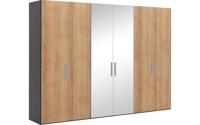 Goossens Kledingkast Easy Storage Ddk, Kledingkast 304 cm breed, 220 cm hoog, 4x draaideur en 2x spiegel draaideur midden - thumbnail