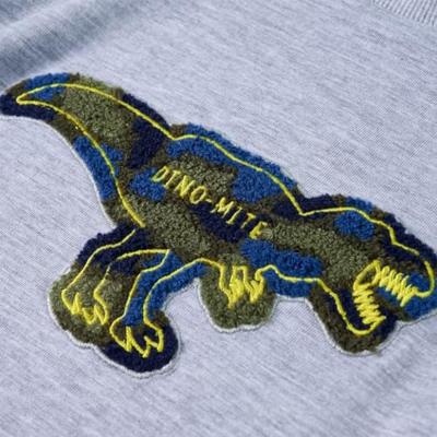 Kindershirt met lange mouwen dinosaurusontwerp 92 gemleerd grijs Kindershirt met lange mouwen dinosaurusontwerp 92 gemleerd grijs