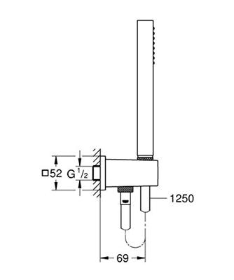 Handdouche Stick Grohe Euphoria Cube Met Doucheslang 125cm Chroom - thumbnail
