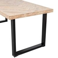 WOOOD Eettafel 'Tablo' Mangohout Visgraat, met U-poot, 200 x 90cm - thumbnail