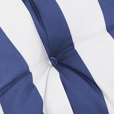 VidaXL Stoelkussens 6 st hoge rug gestreept stof oxford wit en blauw
