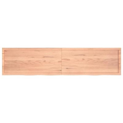 Tafelblad 220x50x(2-6)cm behandeld massief eikenhout lichtbruin