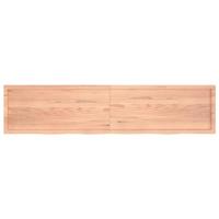 Tafelblad 220x50x(2-6)cm behandeld massief eikenhout lichtbruin - thumbnail