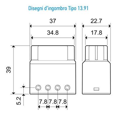 Finder 13.91.8.230.0000 Stroomstootschakelaar Op- en inbouw 1x NO 230 V/AC 10 A 2300 VA 1 stuk(s)