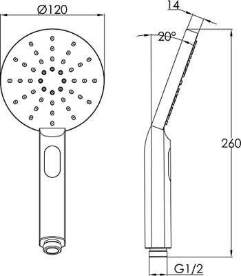 Ben Push handdouche rond Ø12cm 3 straalsoorten gunmetal