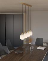 Eglo Gouden eettafel lampManzanares met wit glas - 900306 - thumbnail