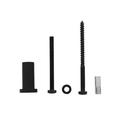 Intersteel Set van 5 verlengde ronde steunen tbv rail schuifdeursysteem - mat zwart