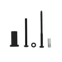 Intersteel Set van 5 verlengde ronde steunen tbv rail schuifdeursysteem - mat zwart - thumbnail