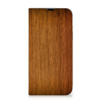 iPhone 13 Pro Max Book | Wallet Case | Donker Hout - thumbnail