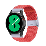 Braided nylon bandje - Lichtrood - Samsung Galaxy Watch 4 - 40mm / 44mm - thumbnail