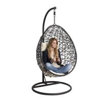 Hangstoel swing met standaard - zwart - ø104x200 cm - thumbnail