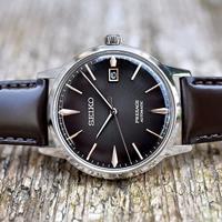 Seiko SRPJ17J1 Horloge Presage Automaat staal-leder zilverkleurig-bruin 39,5 mm - thumbnail