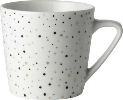 Dutch Rose loft zwart-wit koffiemok wit met glitters 20cl
