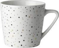 Dutch Rose loft zwart-wit koffiemok wit met glitters 20cl - thumbnail