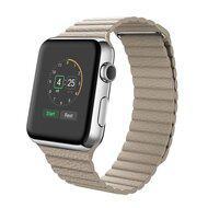 PU Leather Loop bandje - Licht bruin - Geschikt voor Apple Watch 38mm / 40mm / 41mm / 42mm