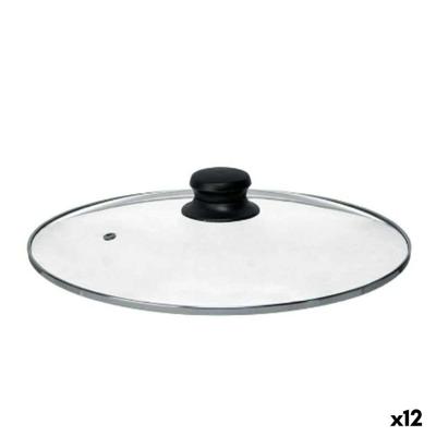 Pannedeksel Kinvara Transparant Zilverkleurig Zilver Metaal Glas Roestvrij staal Kristal Staal 30 cm 30,5 x 6 x 30,5 cm (12 Stuk