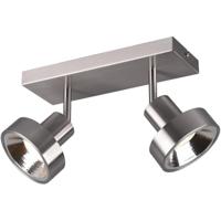 LED Plafondspot 2-lichts Mat Nikkel Aluminium met GU10 Fitting - thumbnail