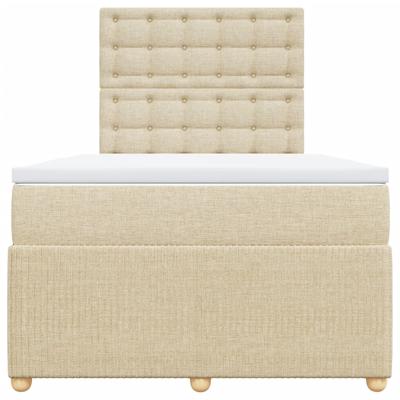 Boxspring met matras stof crèmekleurig 120x200 cm