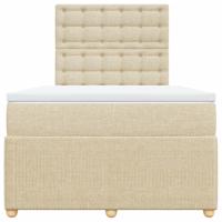 Boxspring met matras stof crèmekleurig 80x200 cm - thumbnail
