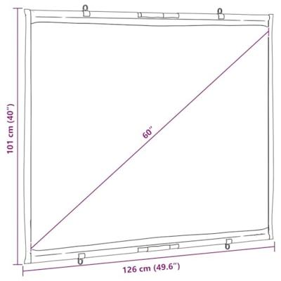 VidaXL Projectiescherm wandhangend 60 inch 4:3 VidaXL Projectiescherm wandhangend 60 inch 4:3