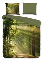 Good Morning Dekbedovertrek WOODS 200x200/220 cm groen - thumbnail