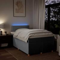 Boxspring met matras stof lichtgrijs 120x190 cm - thumbnail