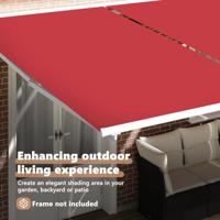 VidaXL Zonnescherm vervangingen rood 1000 x 160 cm polyester canvas - thumbnail