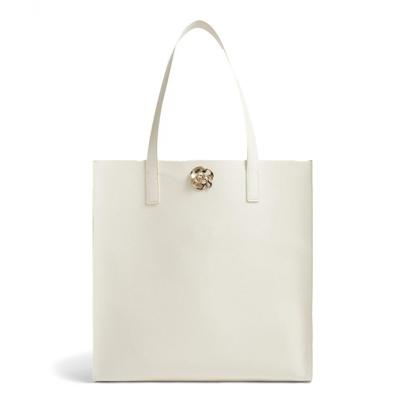Ted Baker Rosenni Rose Detail Crinkle Large Tote Bag-Ivory