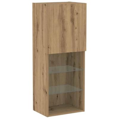 TV-kast artisanaal eikenkleurig 40.5 x 30 x 102 cm Bewerkt hout