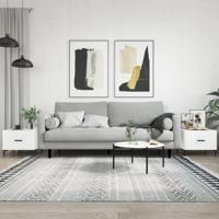 Salontafels 2 st 50x50x40 cm bewerkt hout wit - thumbnail