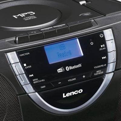 Lenco Draagbare DAB+ en FM-radio met CD-cassette en Bluetooth Zwart - SCD-6900BK