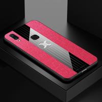 Voor vivo X21 XINLI stiksels doek textuur schokbestendig TPU beschermhoes (rood) - thumbnail